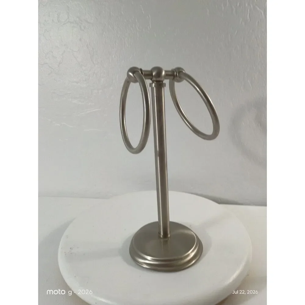 Vintage Silver Wire Tabletop Hand Towel Stand Holder